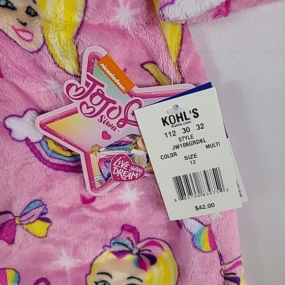 NEW Jojo Siwa Girls Pink Luxe Plush Pajama Robe Size 12 MSRP $42 - Picture 4 of 7
